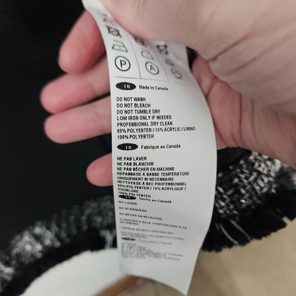 NWT Joseph Ribkoff Crop Tweed Jacket Womens Fringe Shimmer Open Front 10 Medium - Picture 7 of 9